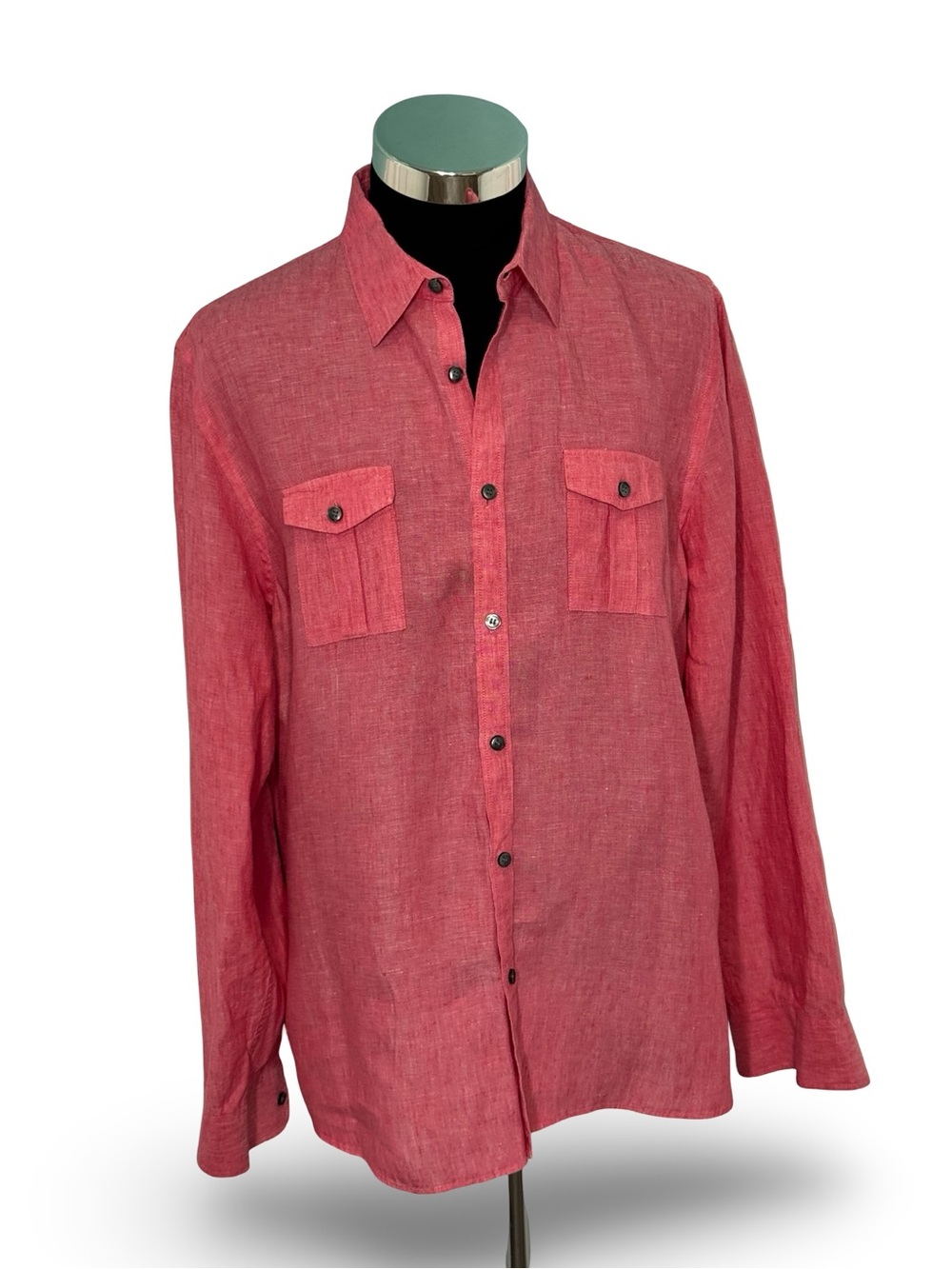 Baird McNutt Linen Casual Long-Sleeve Button-Down Shirt Mens SZ L